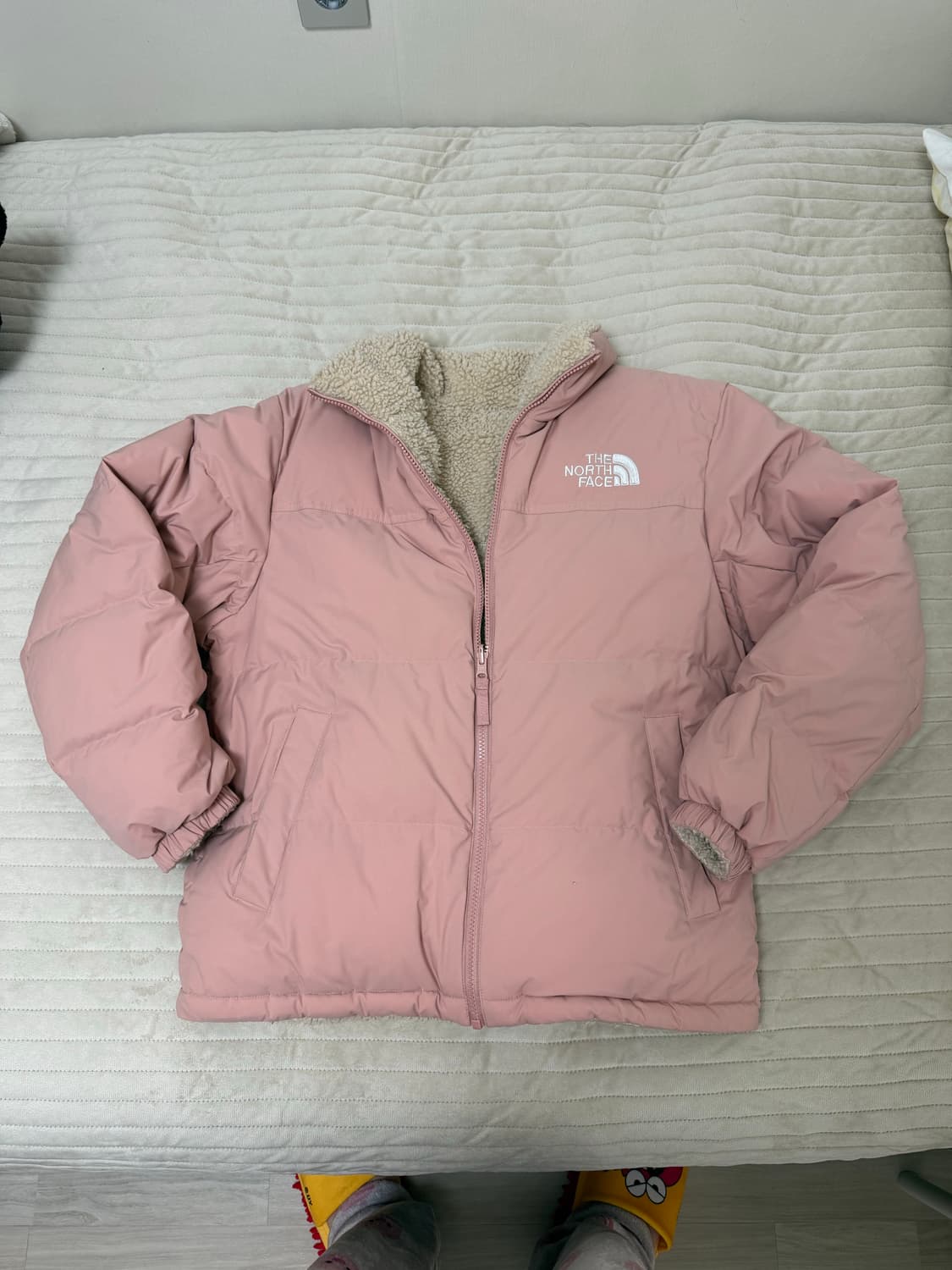 노스페이스 리버시블 뽀글이 패딩 핑크 M/95 상품이미지1