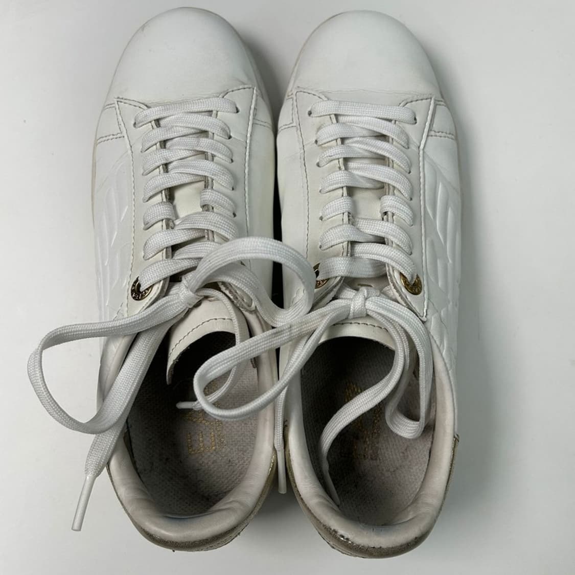 엠포리오 아르마니 EA7 이글 로고 레더 스니커즈 화이트 실버 235 상품이미지5