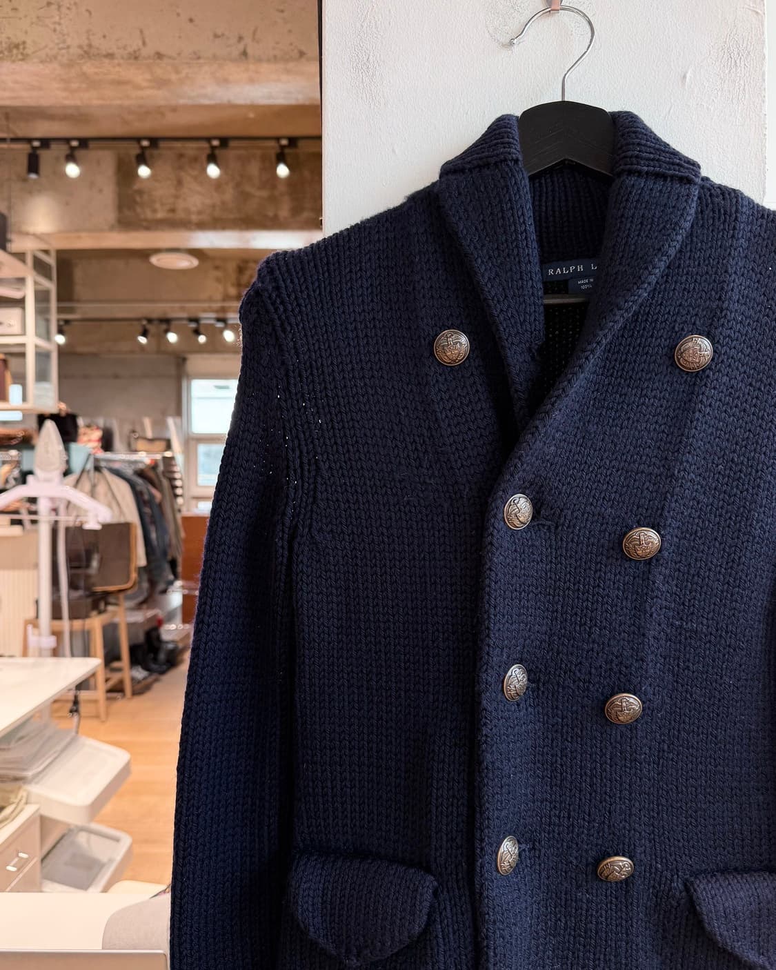 폴로 랄프로렌 네이비 숄카라 니트 자켓  상품이미지4