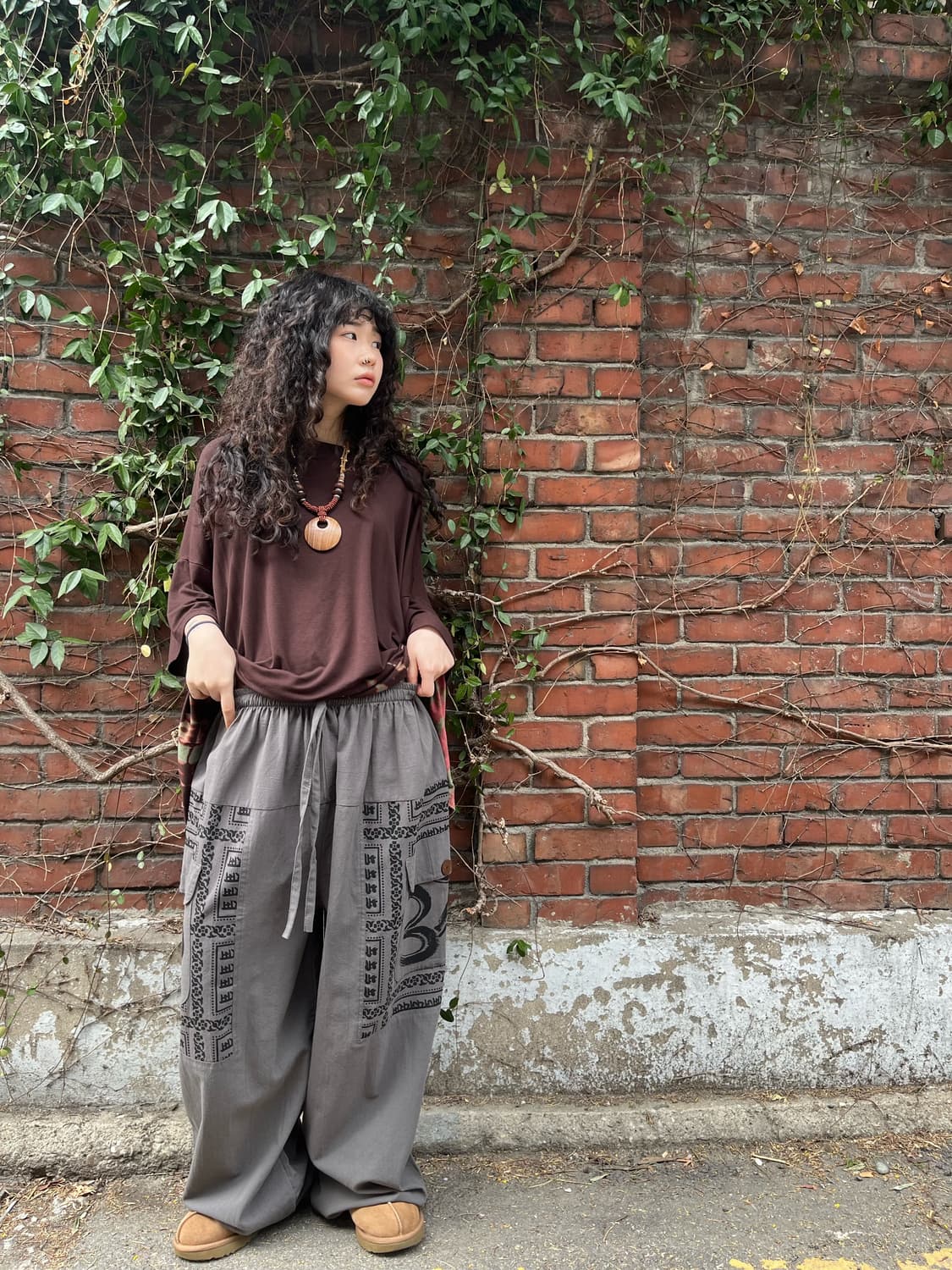 히피 문양 와이드 벌룬 팬츠 상품이미지2