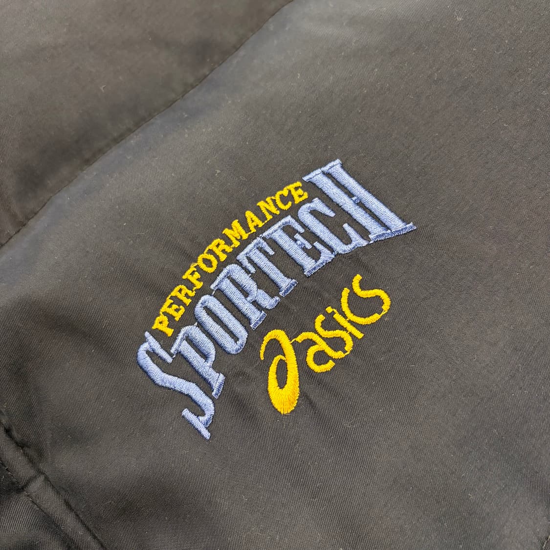 [100] 90s 아식스 퍼포먼스 패딩 점퍼 네이비/옐로우 B277 상품이미지4