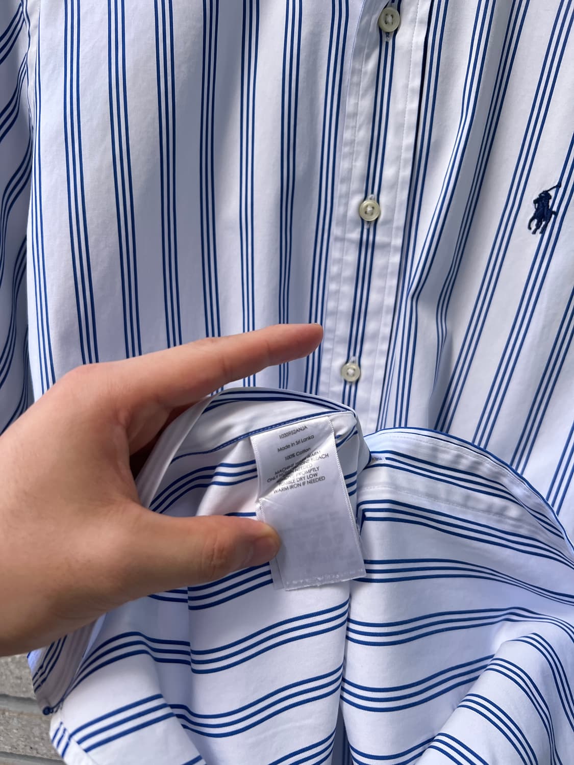 [M]폴로 랄프로렌 CLASSIC FIT 블루 스트라이프 코튼 셔츠 상품이미지4
