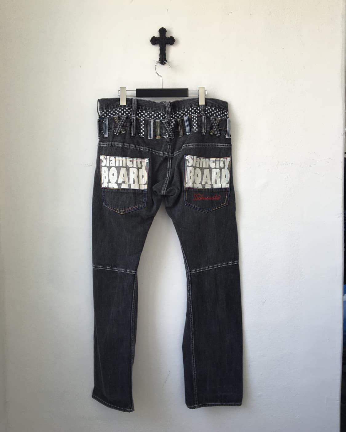 Printing layered denim pants 상품이미지3