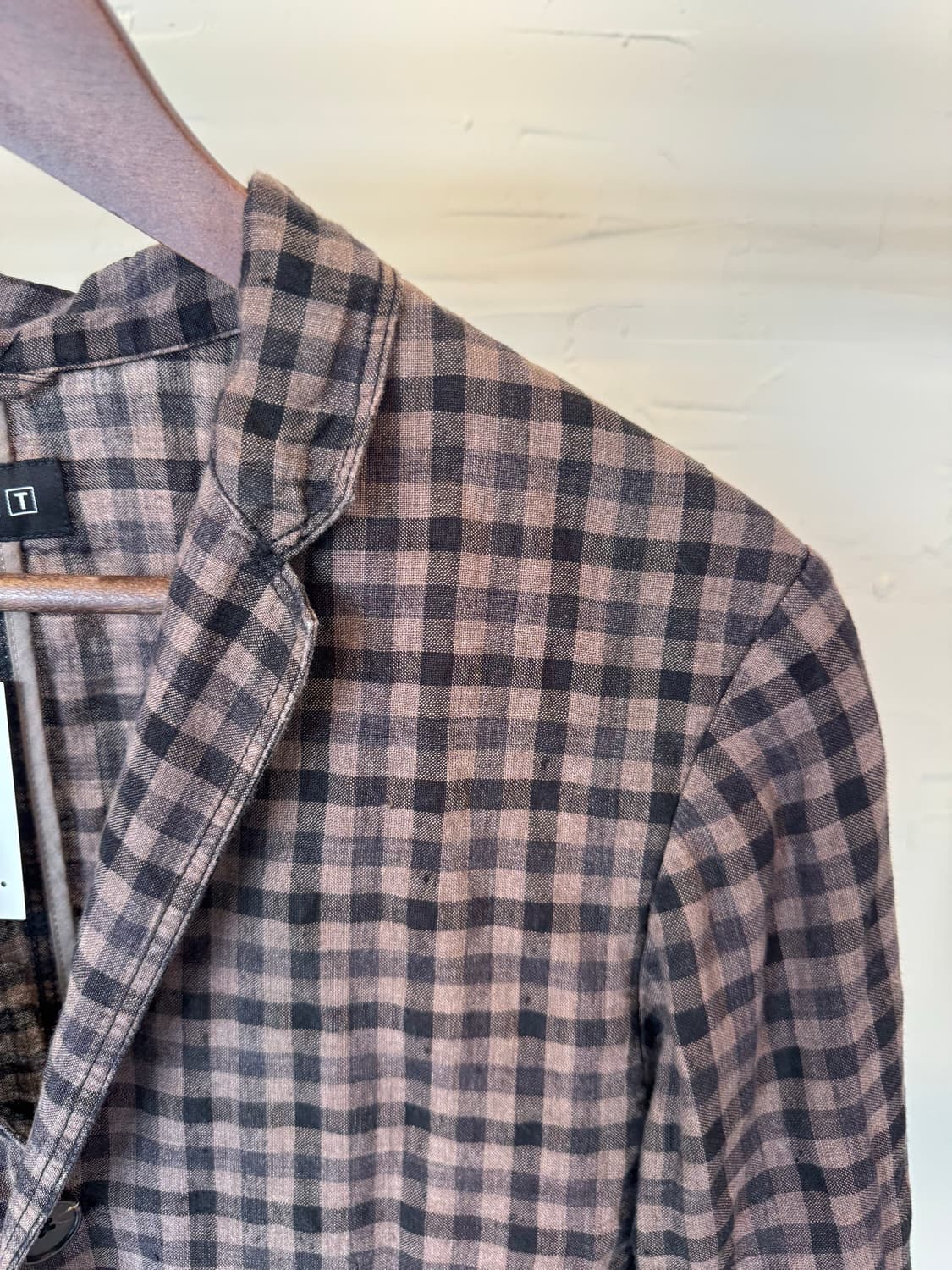 PLST 체크 린넨 자켓 상품이미지3