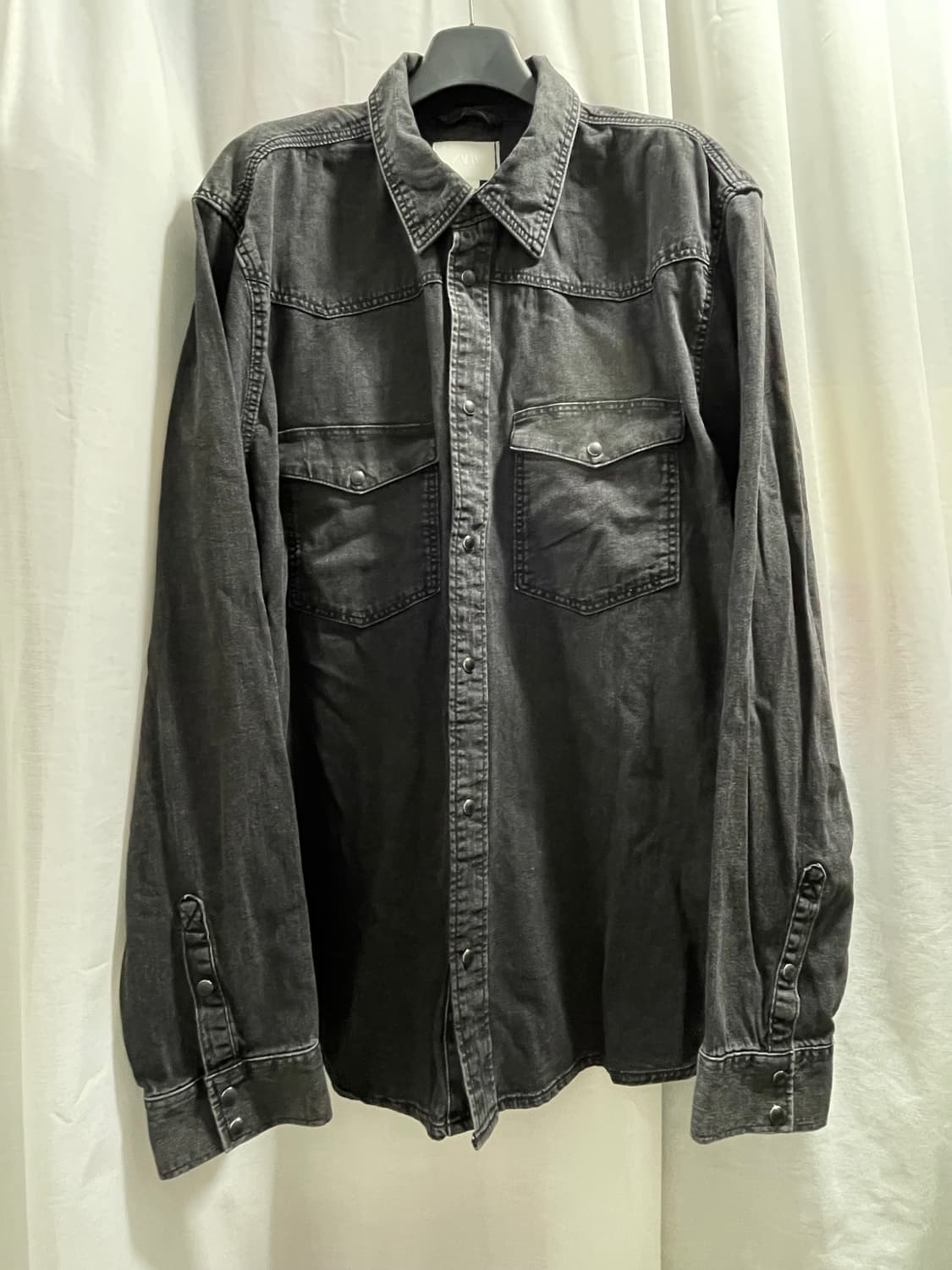 자라/ 데님 웨스턴 셔츠 블랙/ XXL 상품이미지5