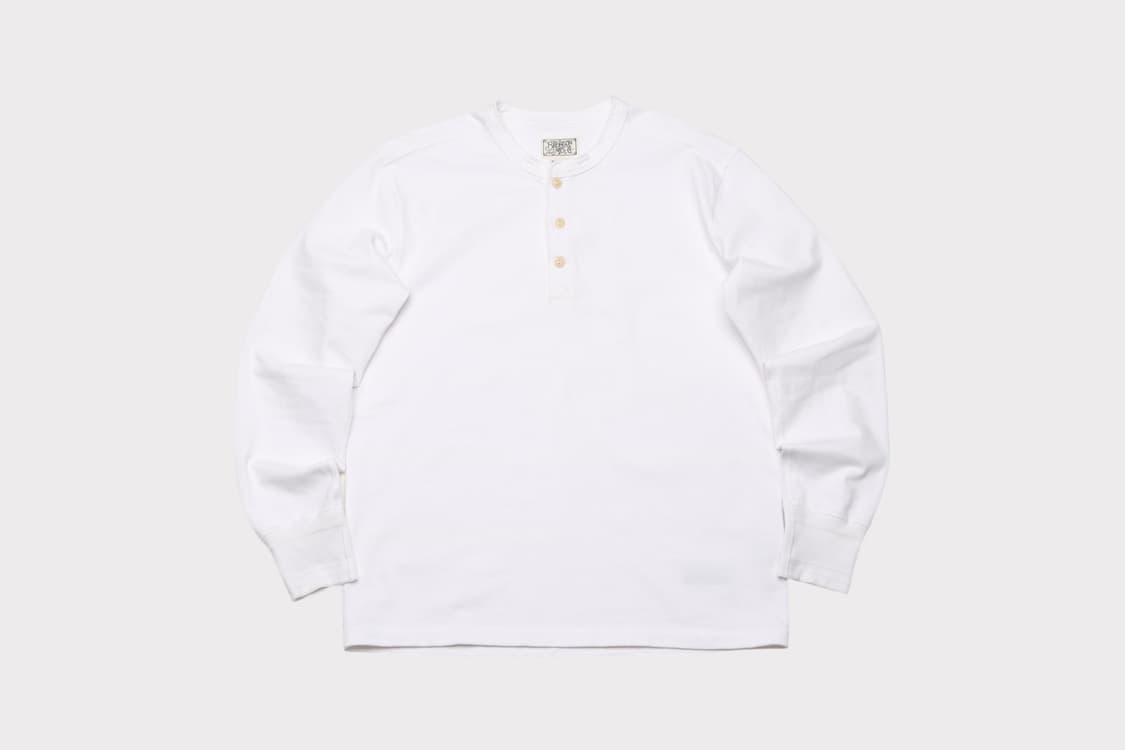 [XXL] 브론슨 화이트 롱슬리브 헨리넥 상품이미지1