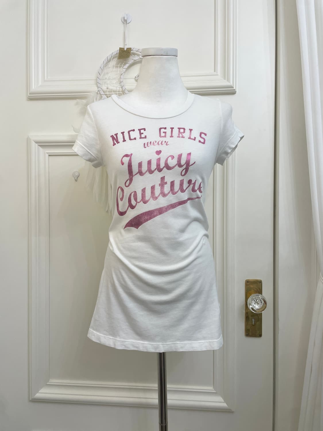 JUICY COUTURE pink print basic top 상품이미지1
