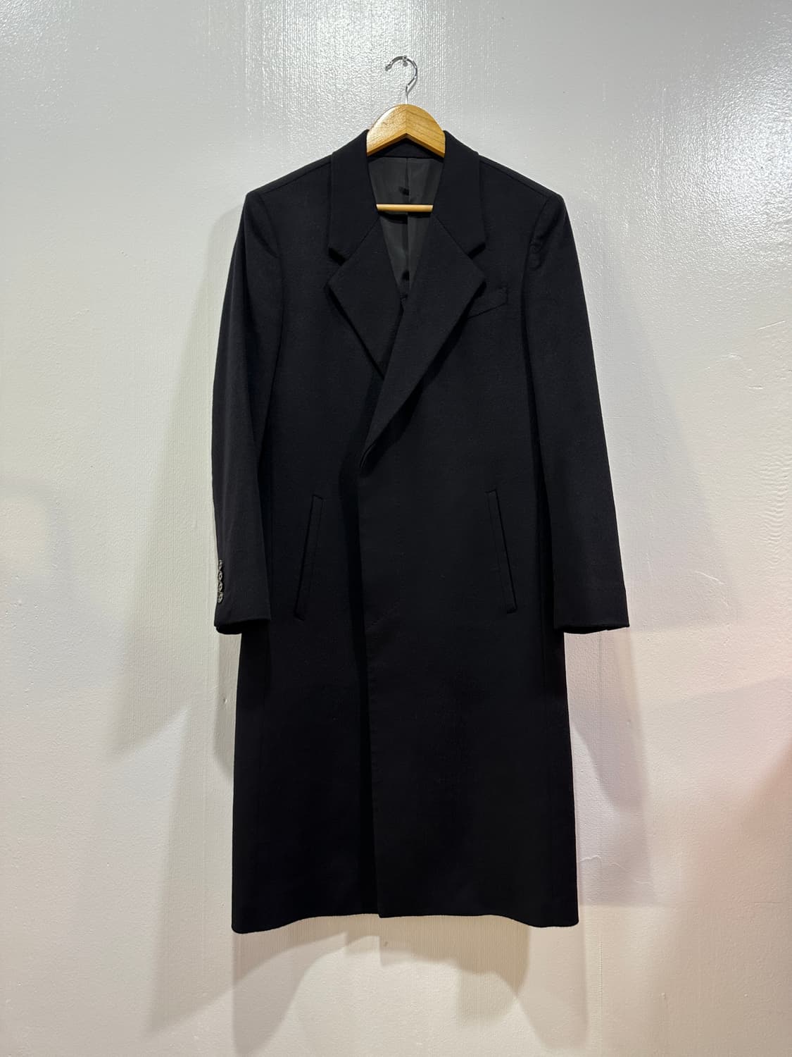 시스템옴므 캐시미어100 다크네이비 롱코트 상품이미지1