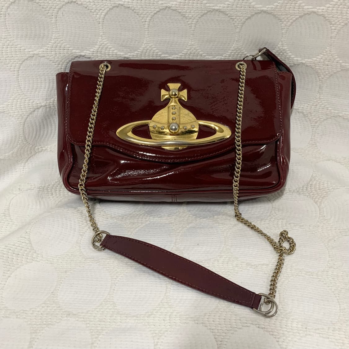 비비안 웨스트우드 레드 에나멜 숄더백 상품이미지3
