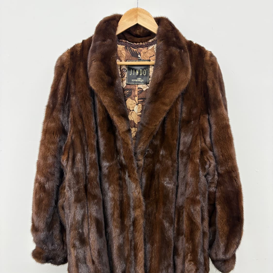 진도 JINDO 갈색 밍크 롱코트 여 M 상품이미지2