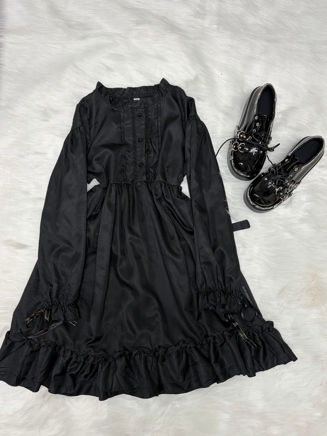 고딕드레스 고스로리타 고딕인형 프릴 레이스  상품이미지3