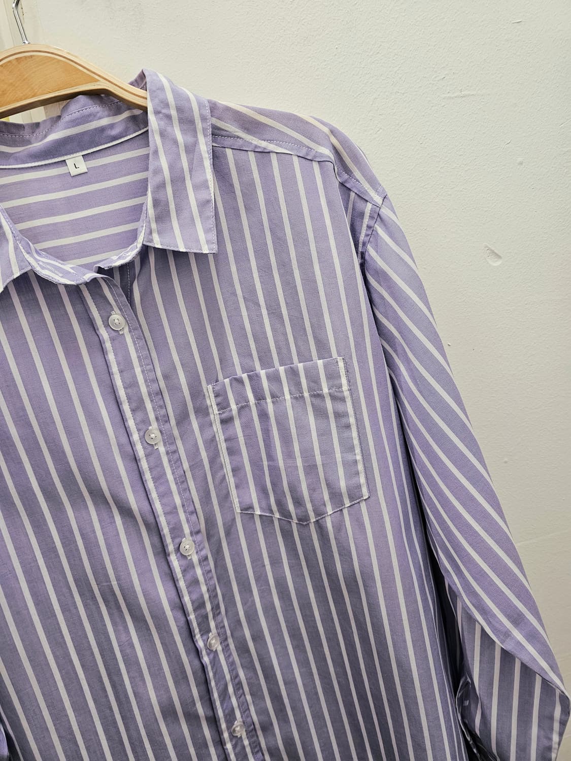 Japan 연보라 스트라이프 셔츠 상품이미지7