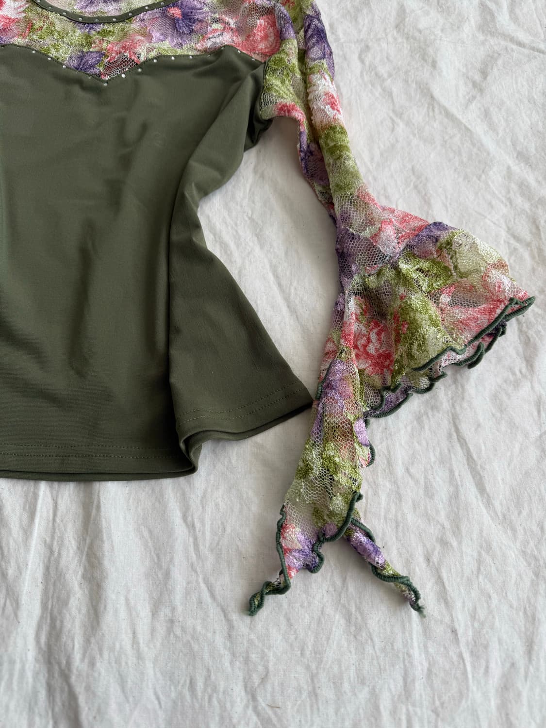 페어리 오리엔탈 그린 7부 슬리브 탑 상품이미지3