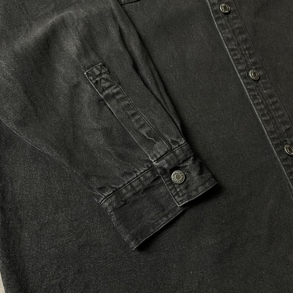 JAVOLIS 빈티지 블랙 코튼 워크셔츠 A00613 상품이미지6