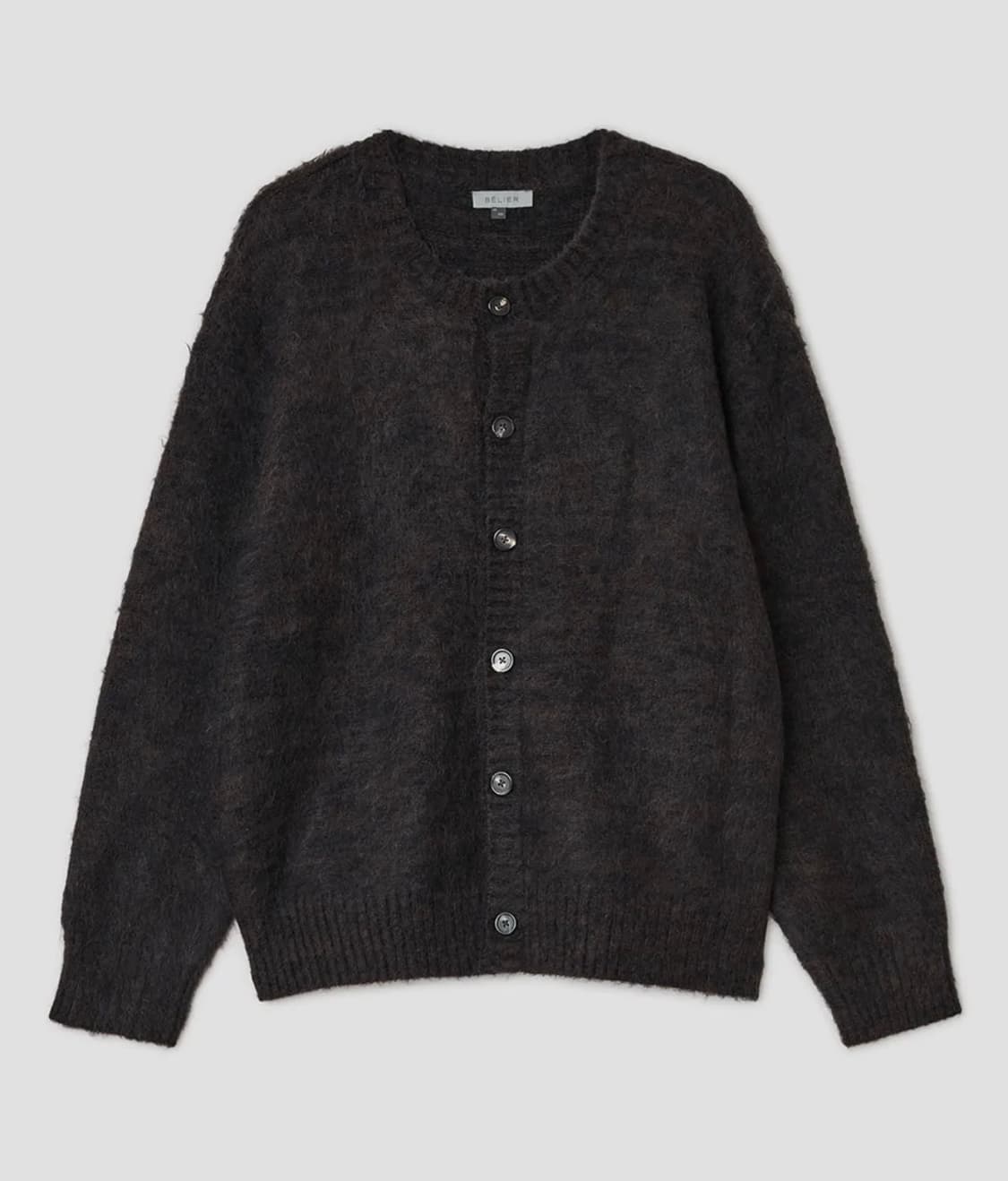 [05/105]벨리에 브러쉬드 탐 가디건 블랙 브라운 상품이미지6