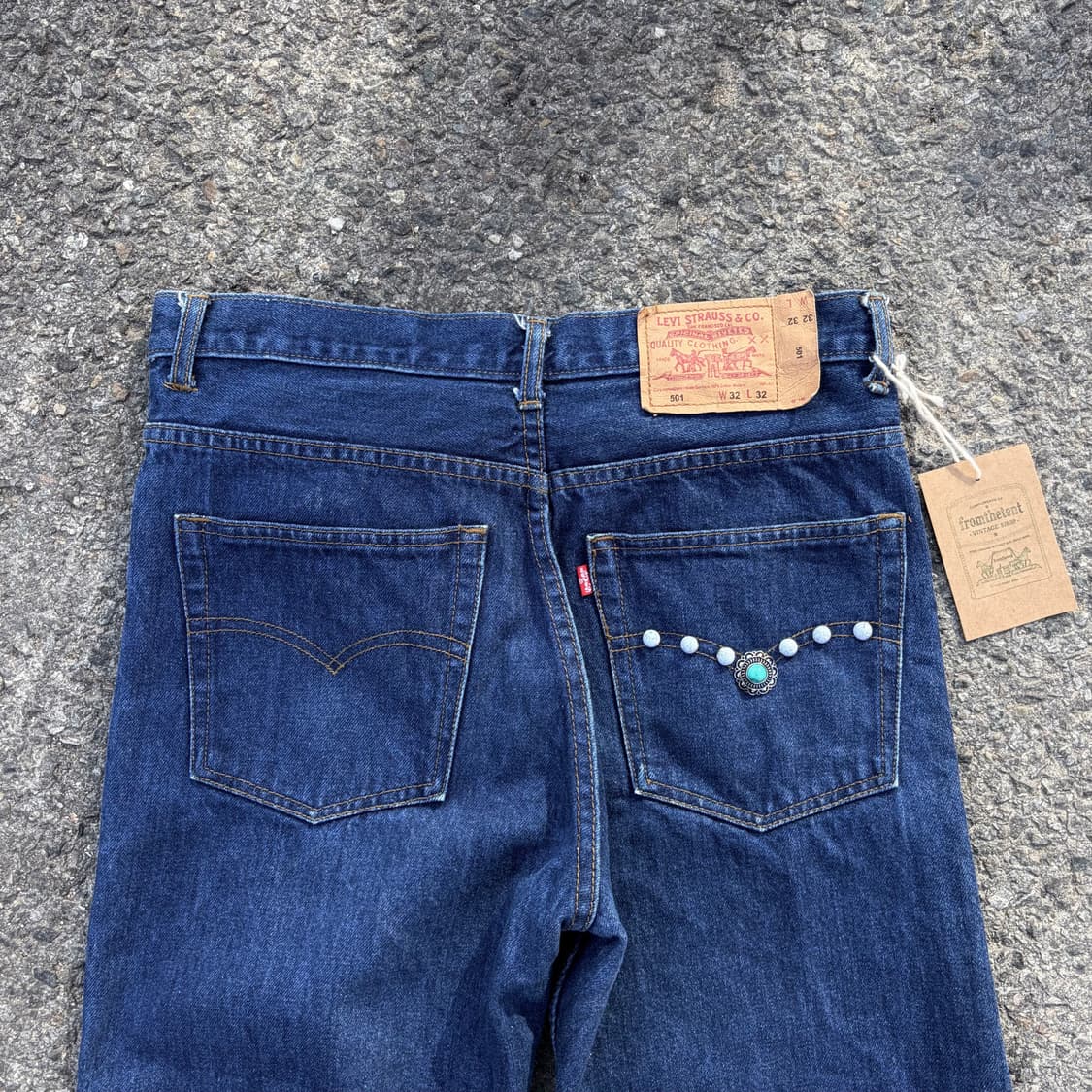 90s 리바이스 501 웨스턴 스터드 데님 made in USA (32) 상품이미지3