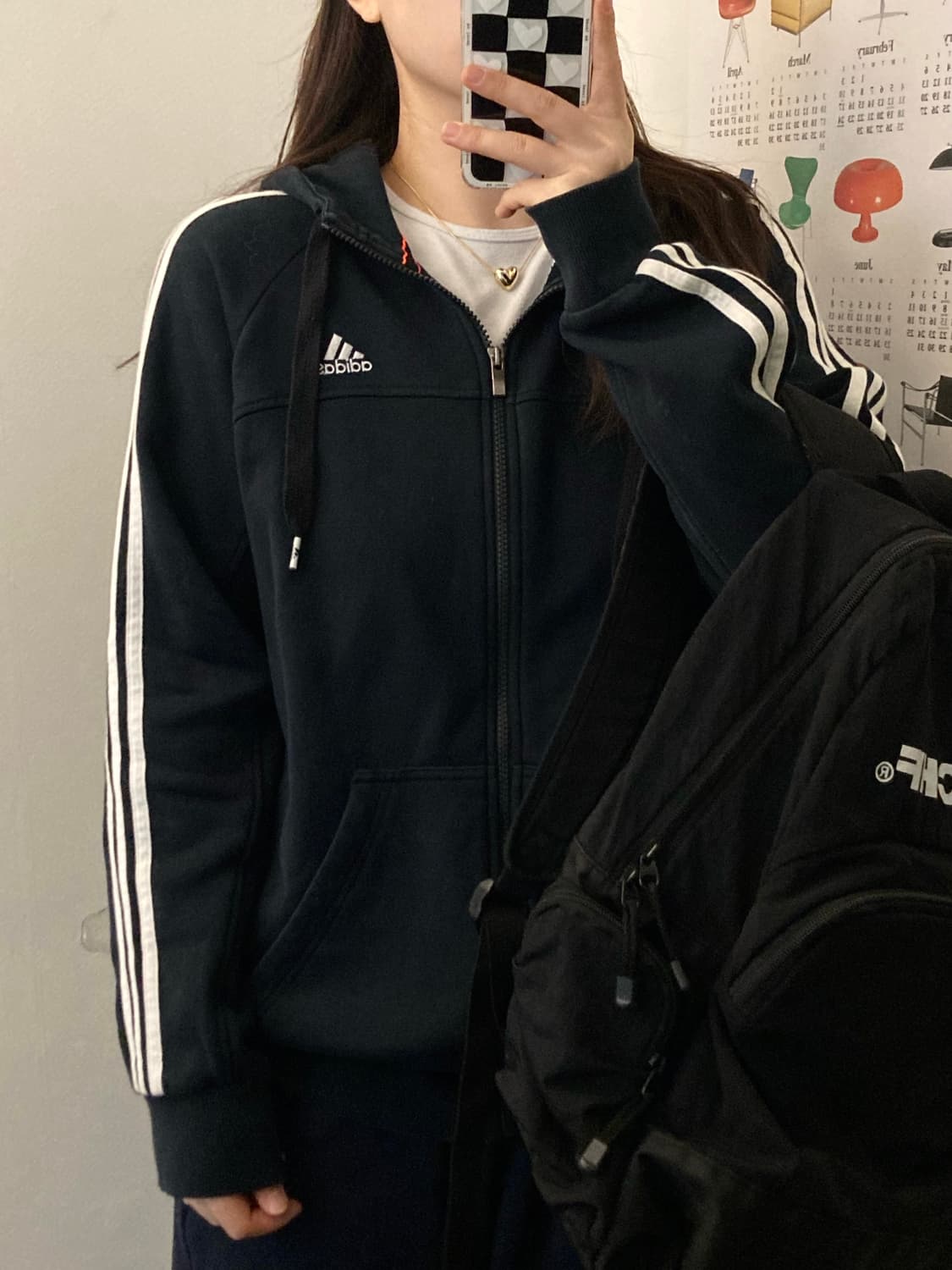 아디다스 후드집업 (검정) 상품이미지2