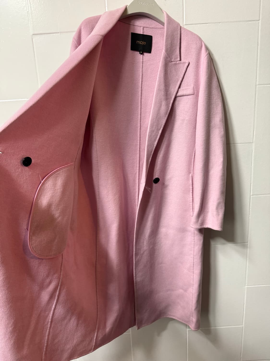 마쥬 핑크 울 코트 상품이미지3