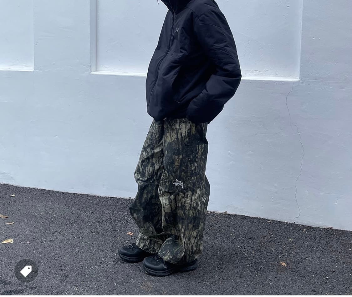 스투시 나이코 오버 트라우저 릴릭 카모 L 상품이미지1