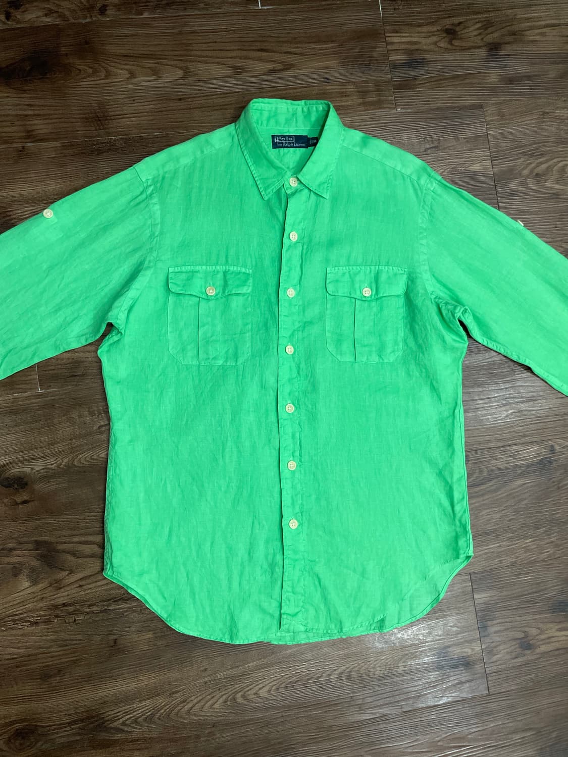 폴로 랄프로렌 사파리 롤탭 린넨 셔츠 그린 상품이미지1