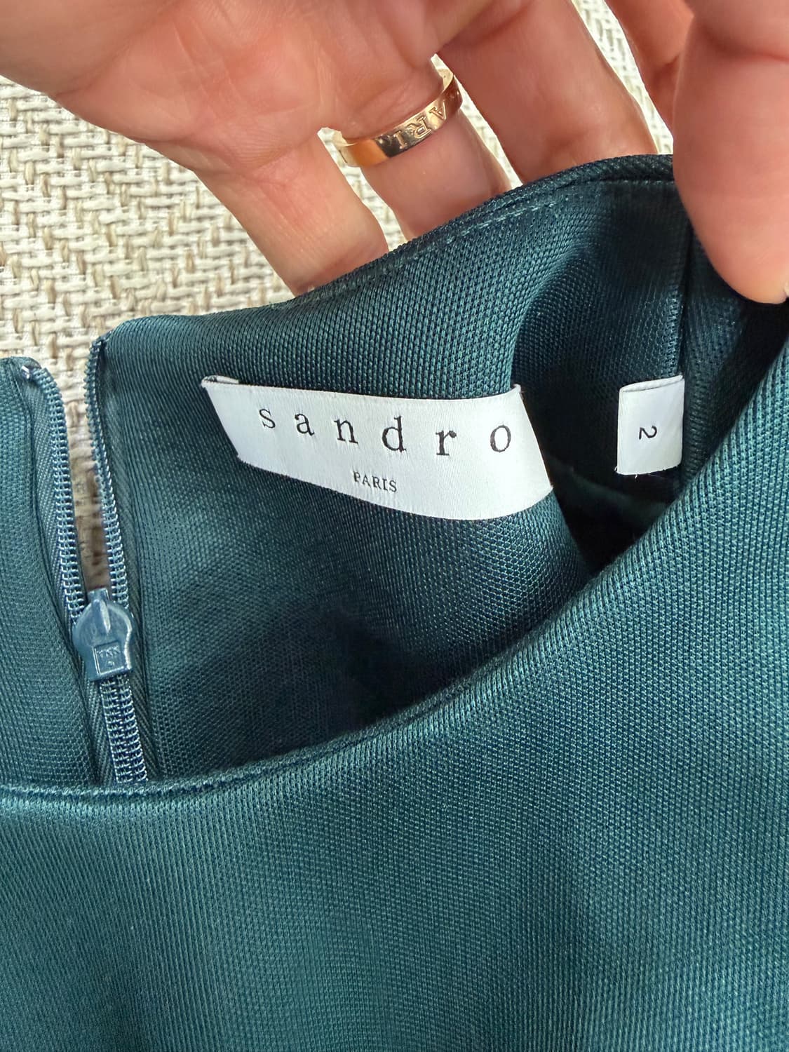 정품) 산드로 다크 그린 긴팔 원피스 2 상품이미지7