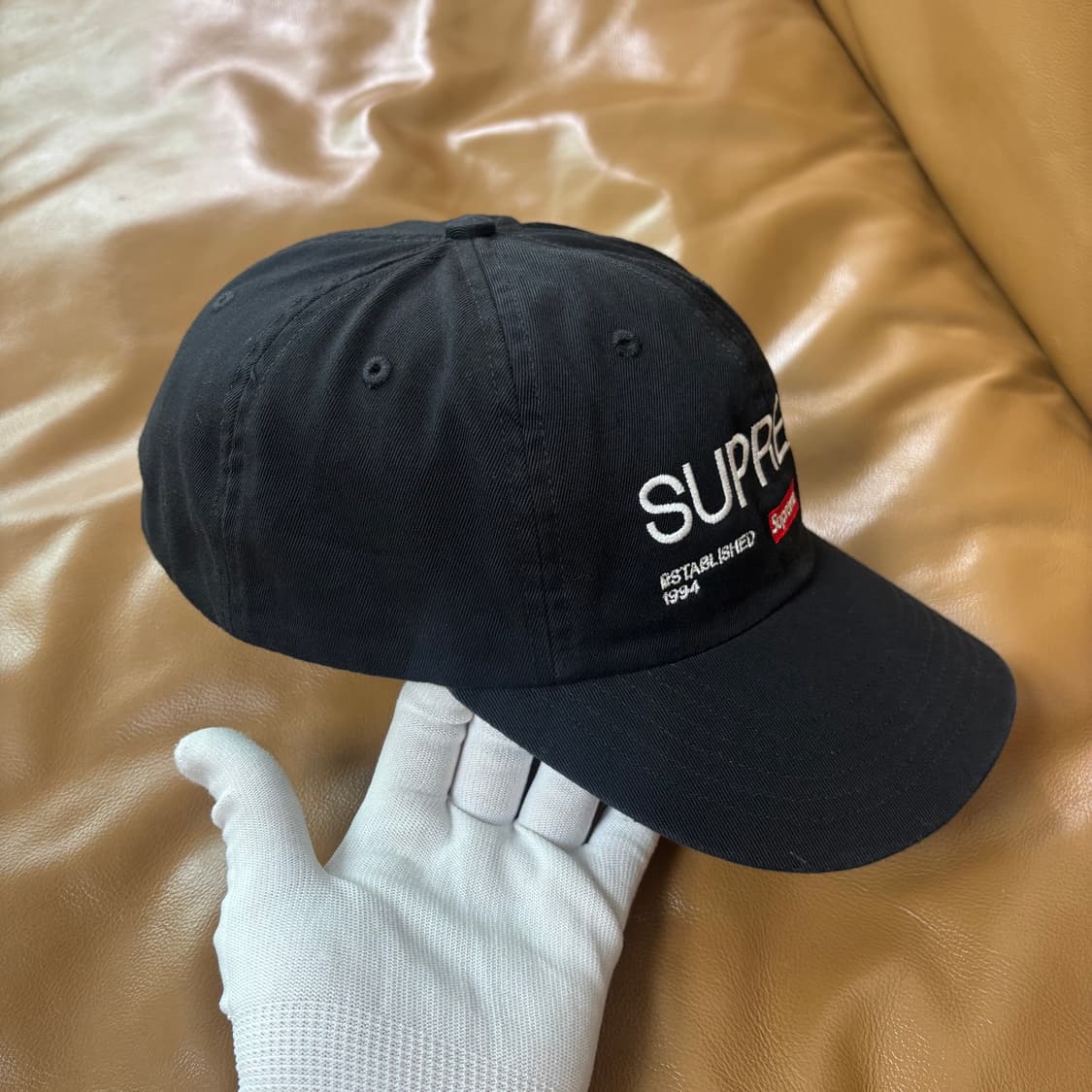 슈프림 6패널 볼캡 모자 Est1994 블랙 상품이미지4
