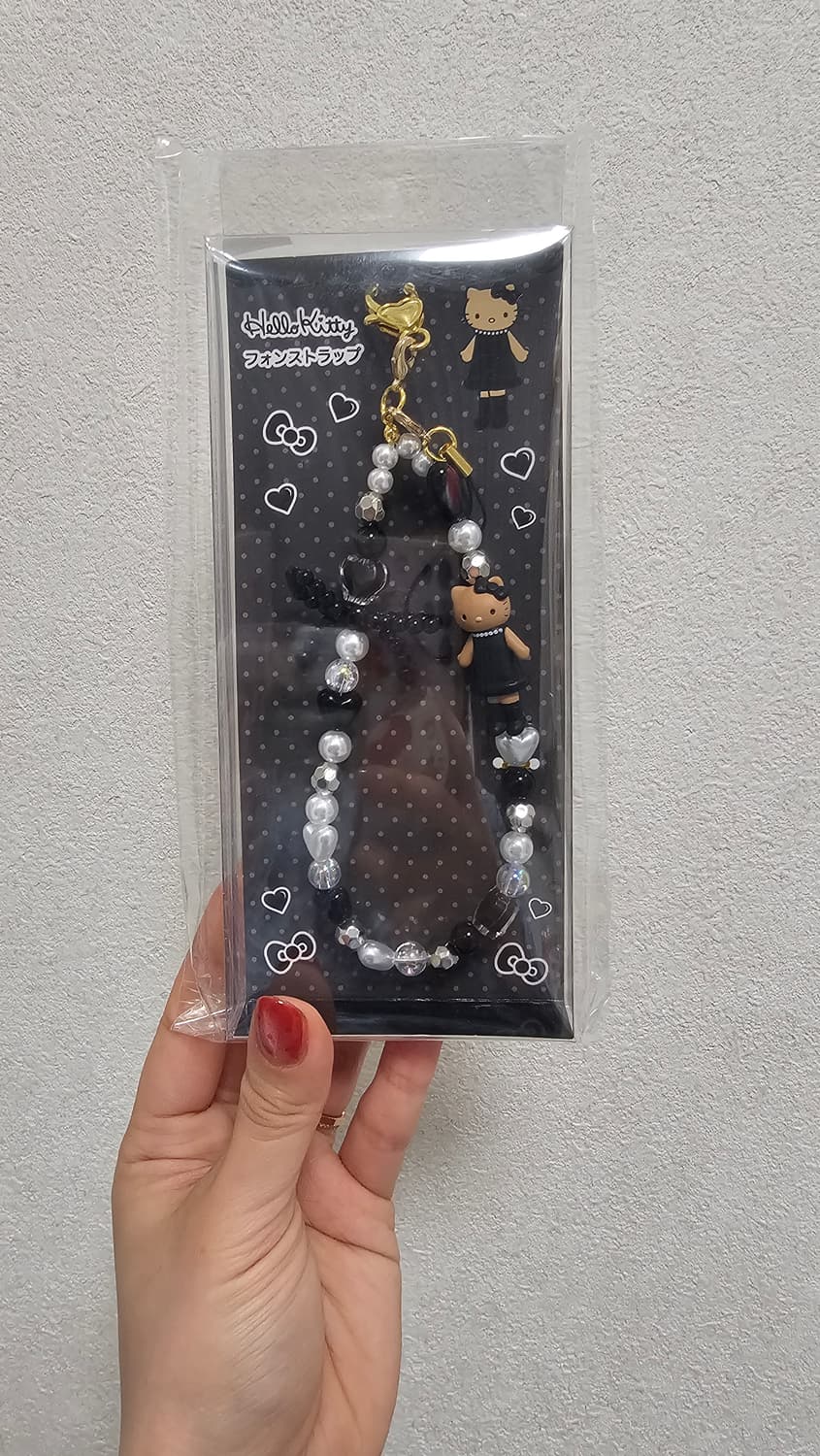 일본정품 롱다리 헬로키티 비즈 키링 태닝 블랙 상품이미지1