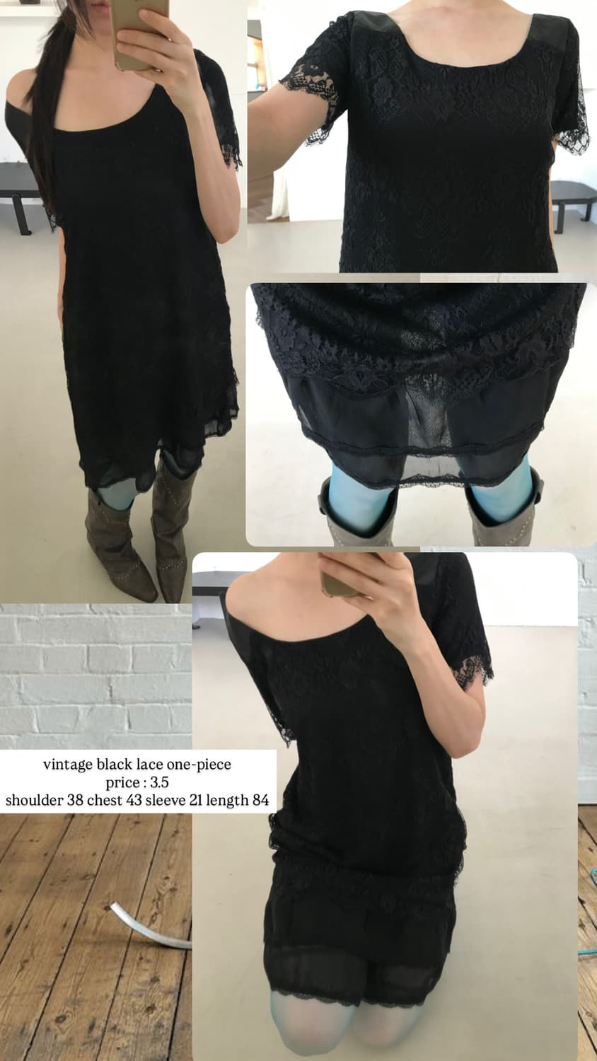 vintage black lace one-piece 상품이미지8