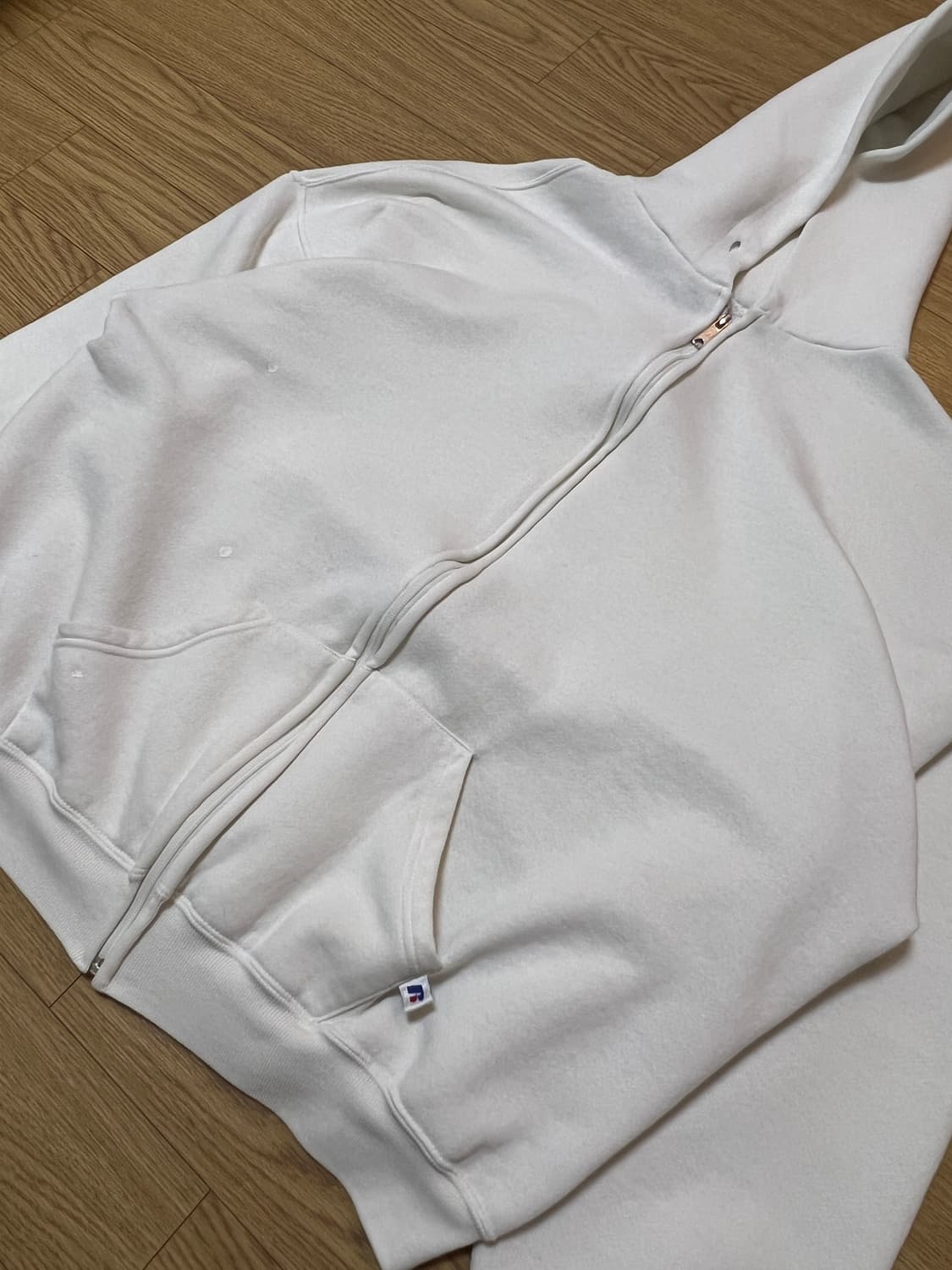 90s 러셀 빈티지 후드집업 화이트 XXL 상품이미지3