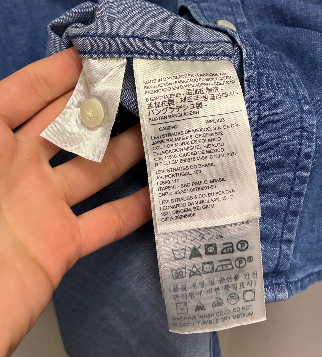 (L)리바이스 투포켓 중청 웨스턴 데님셔츠 웨스턴셔츠 lvc 상품이미지9