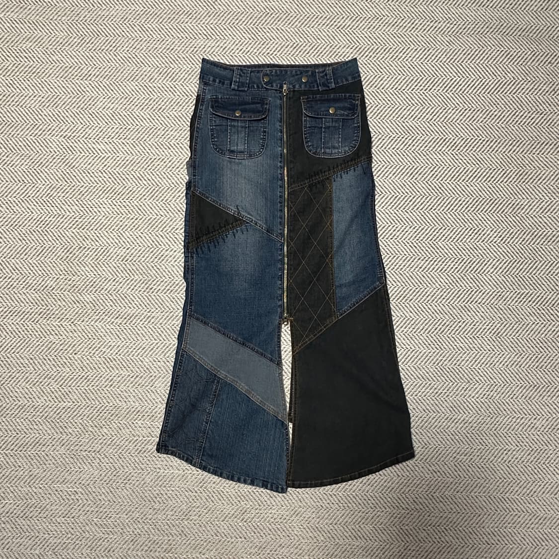 WINK WINK denim mix skirt 상품이미지1