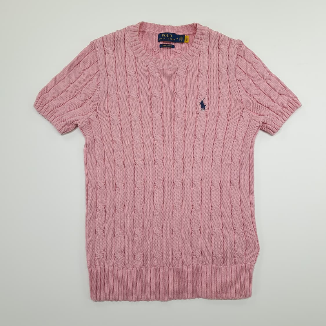 CN811W M 폴로랄프로렌 러블리핑크 QR 피마코튼 케이블 니트 스웨터 상품이미지1
