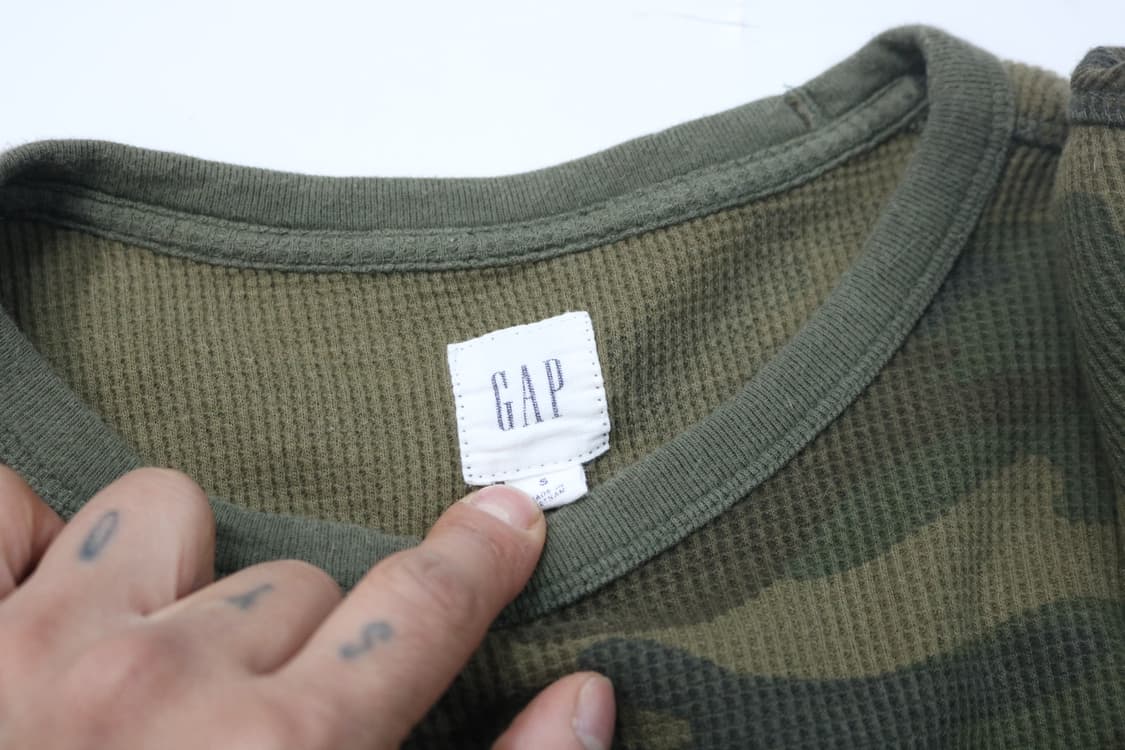 GAP 갭 빈티지 올리브 카모플라쥬 와플 긴팔 티셔츠 (S) 상품이미지5
