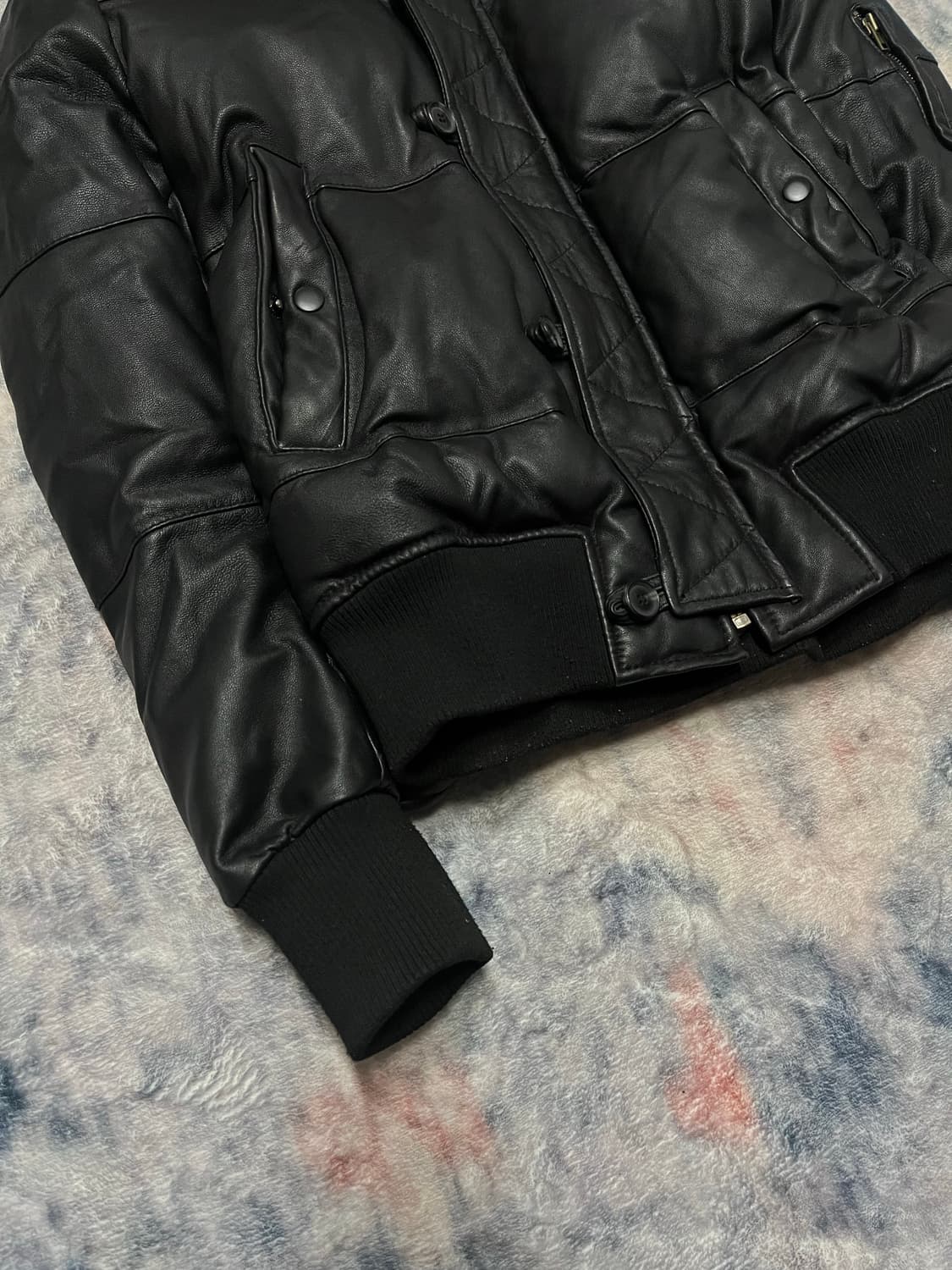 Unknown trimming fur leather hood down j 상품이미지4