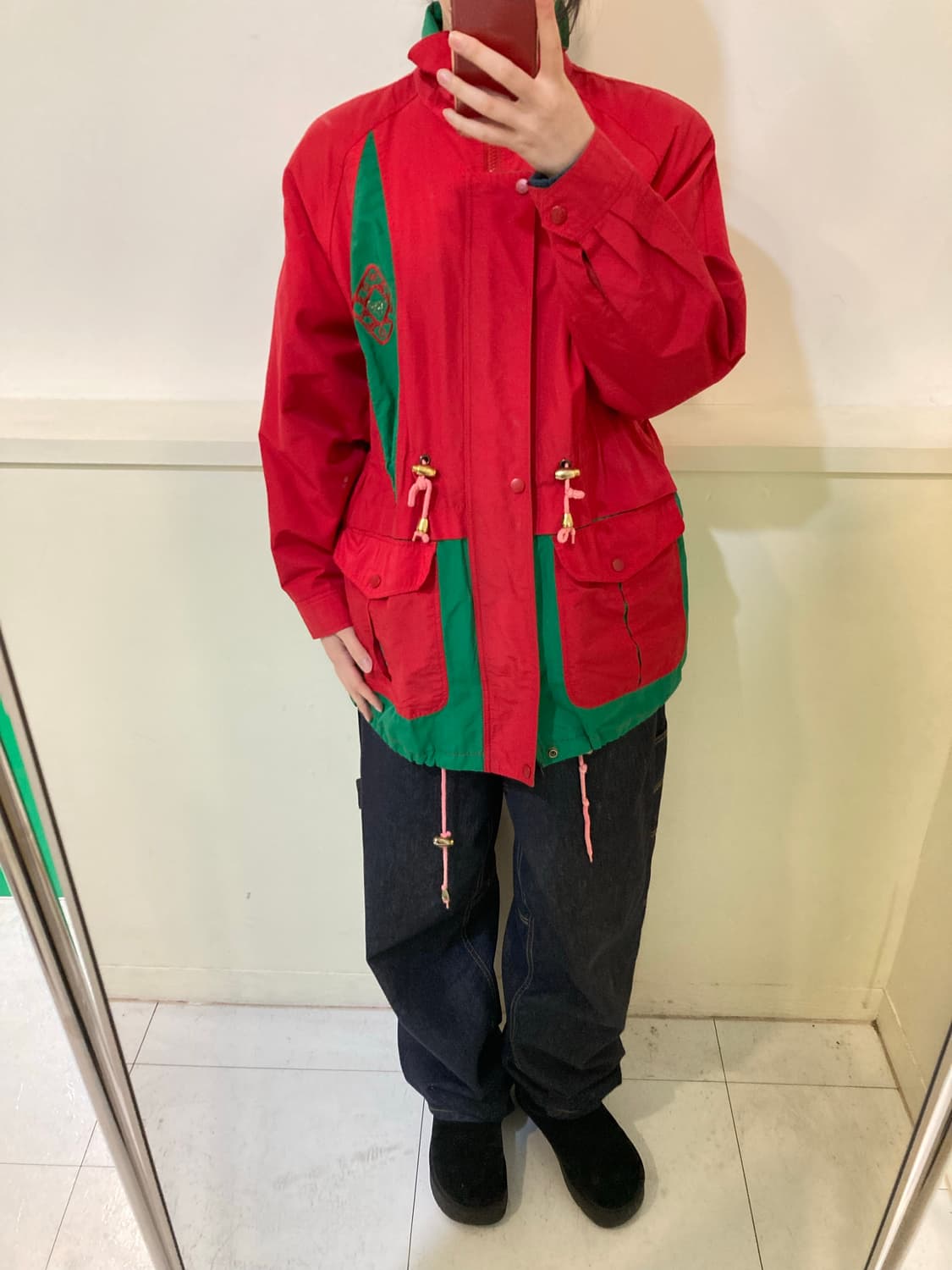 레트로 바람막이 하프 버튼 코트/집업 상품이미지8