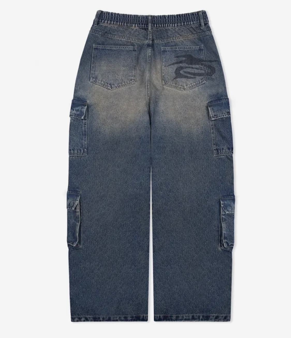 [송필드콜라보]XF003 멀티 카고 포켓 워싱 데님 팬츠 (BLUE) 상품이미지2
