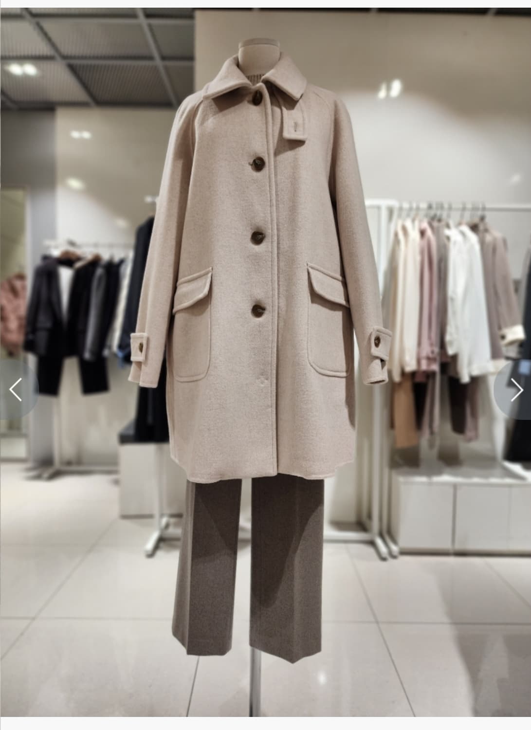 (새상품) SOUP 하이넥 블랙 롱코트 66사이즈 상품이미지3