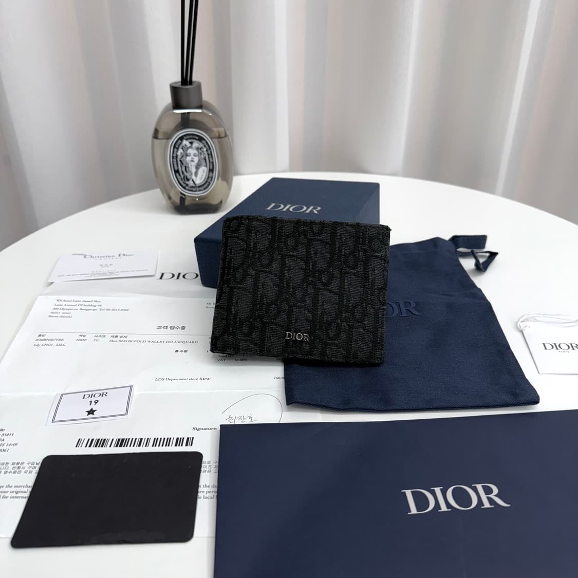 [25년] 디올 오블리크 반지갑 블랙 상품이미지1