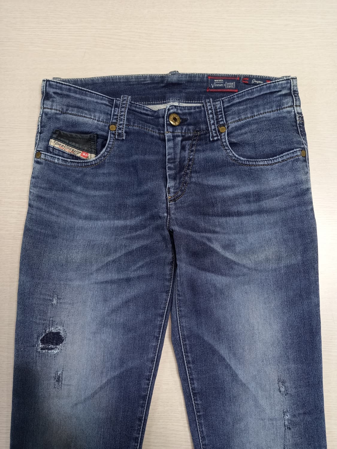 25 DIESEL 데미지워싱 스판 슬림일자 리페어진 25-298 상품이미지3