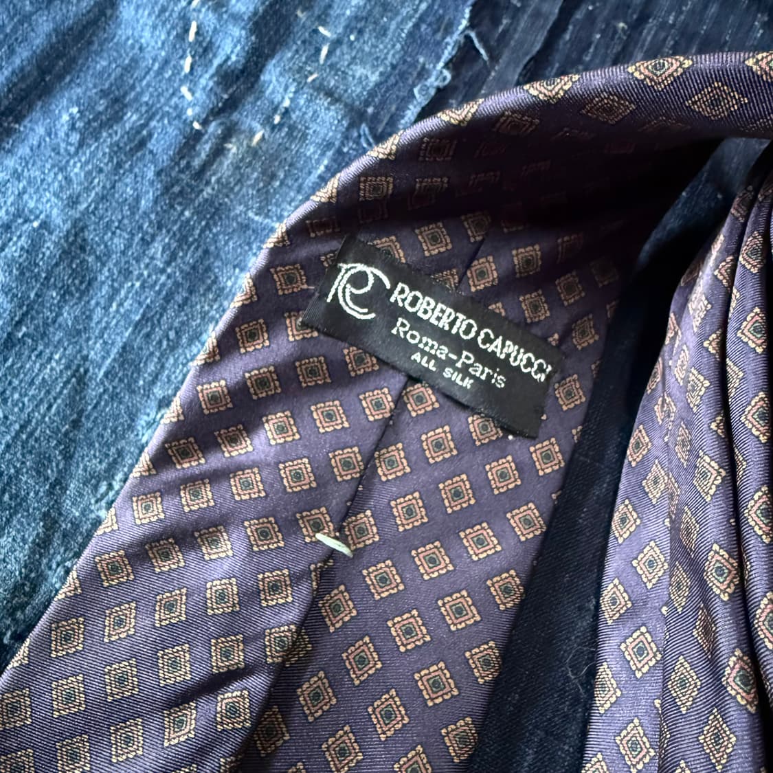 Reoverto Capucci 지오메트릭 패턴 실크타이 상품이미지4