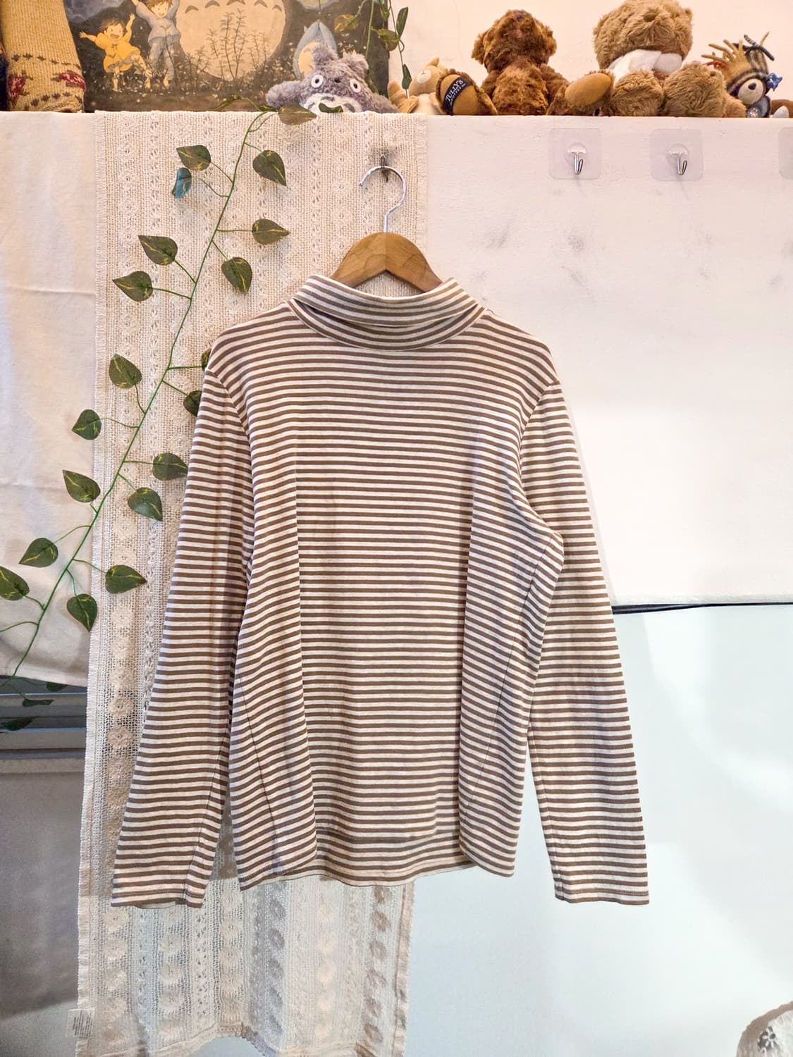 스트라이프 목폴라 슬리브 상품이미지1