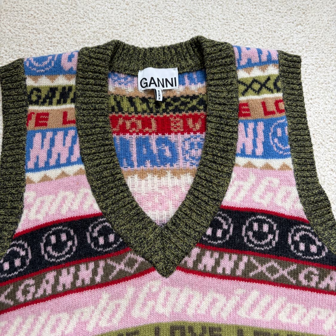 가니 GANNI 그래픽 패턴 베스트 니트 조끼 상품이미지2
