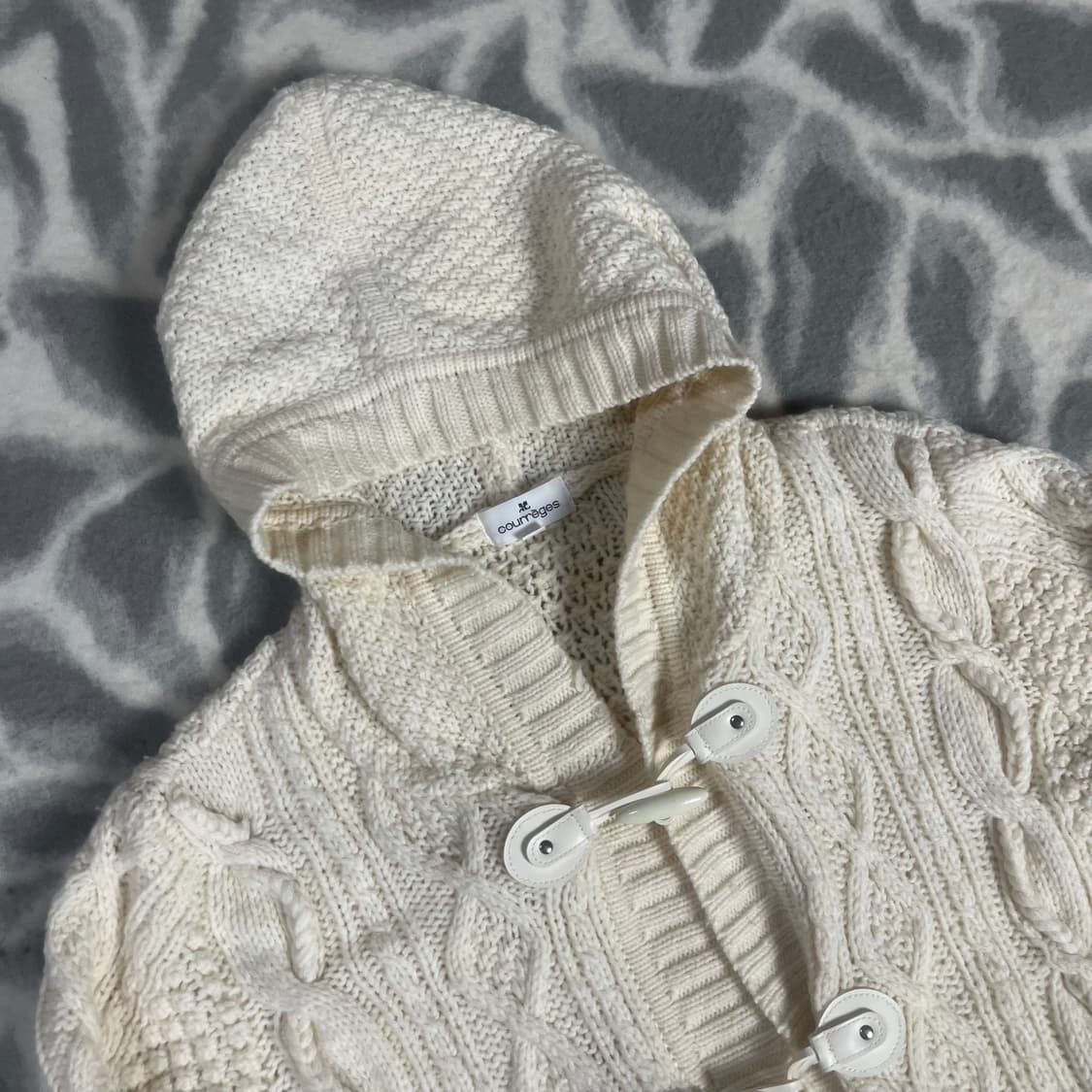 [Courreges] 꾸레쥬 더플버튼 케이블 니트 가디건 상품이미지2