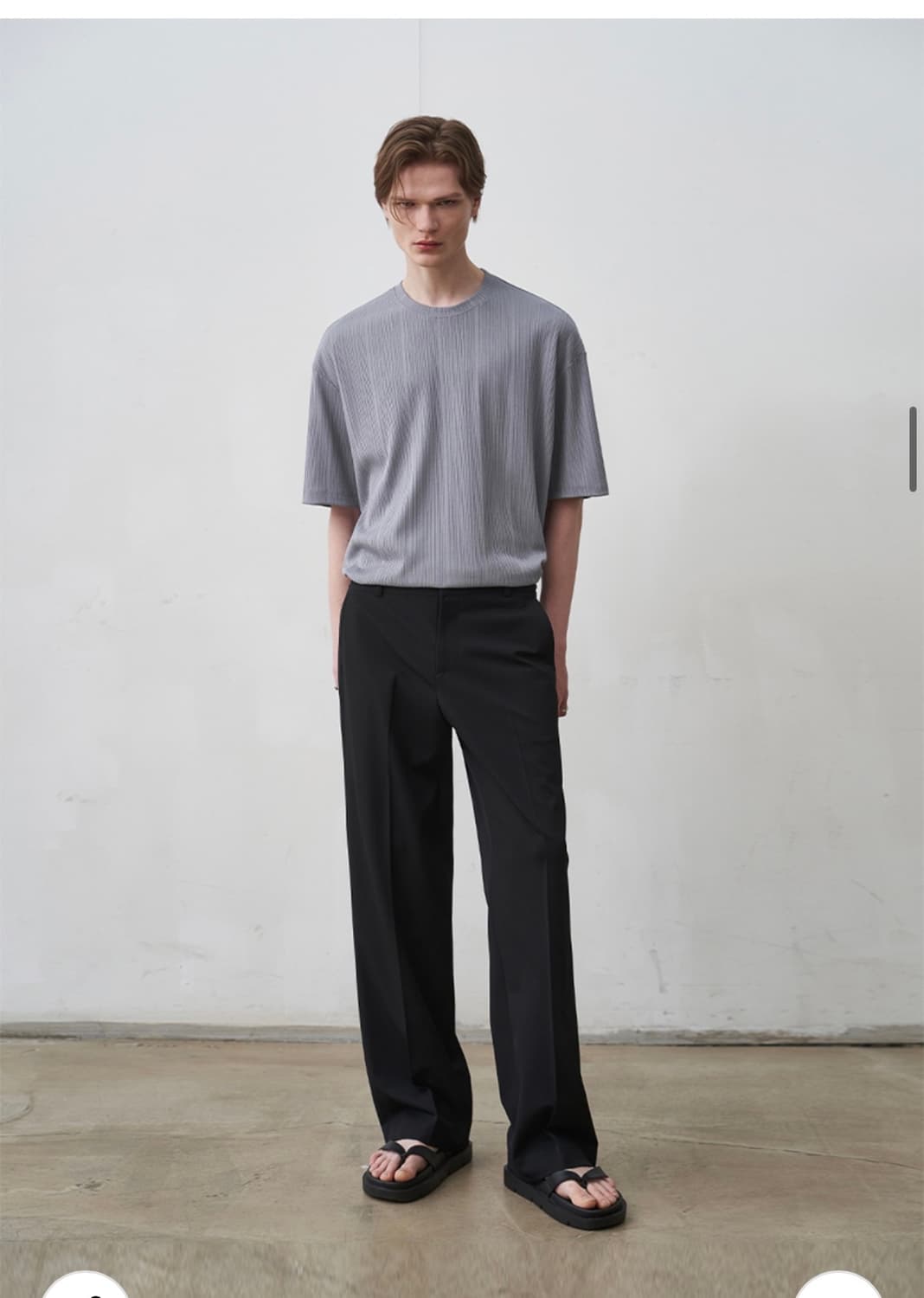 (새상품)(L) 드로우핏 포멀릭 리브드 티셔츠 [BLUEGREY] 반팔 상품이미지5