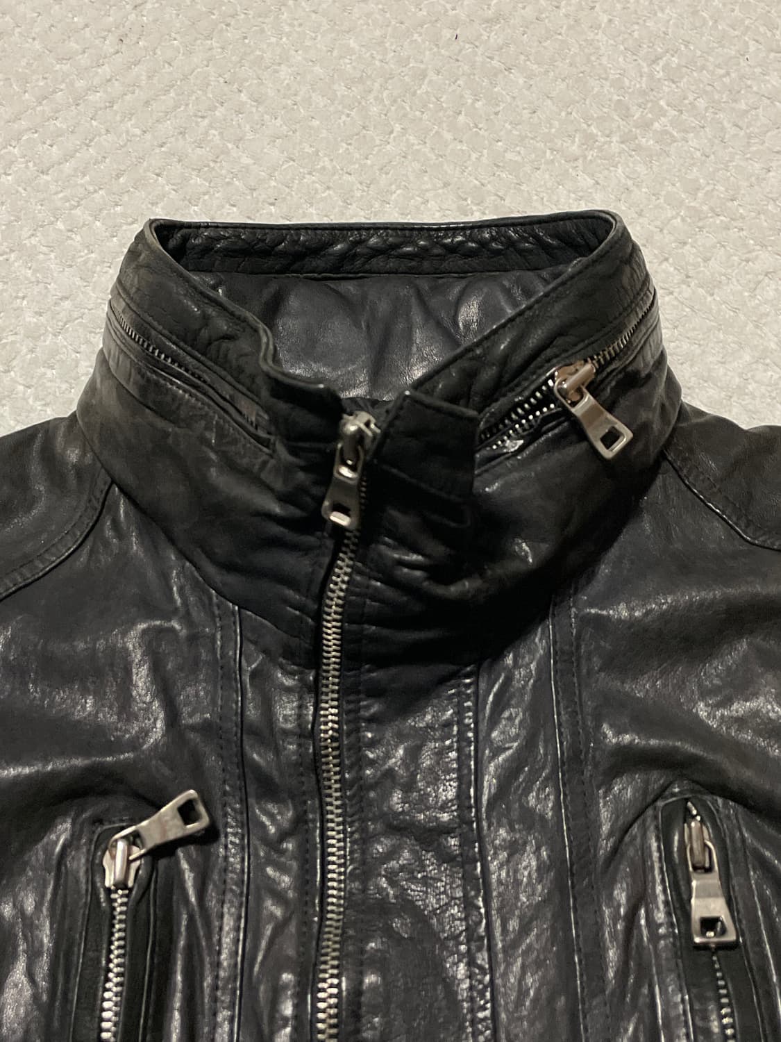 광희시장 웨스턴 무드 램스킨 양가죽 레더 자켓 다크 브라운 상품이미지4