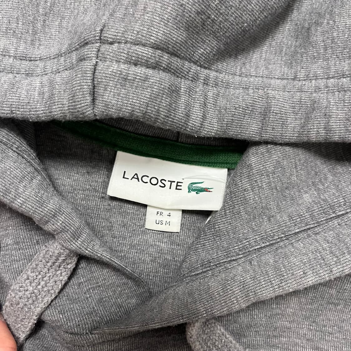 Lacoste grey big logo hoodie (미세이염) 상품이미지6
