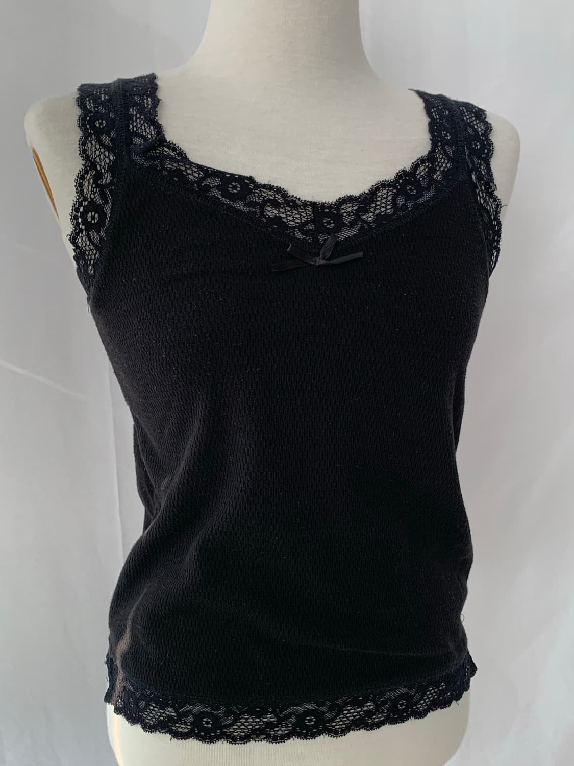 블랙 레이스 슬리브리스 나시 상품이미지2