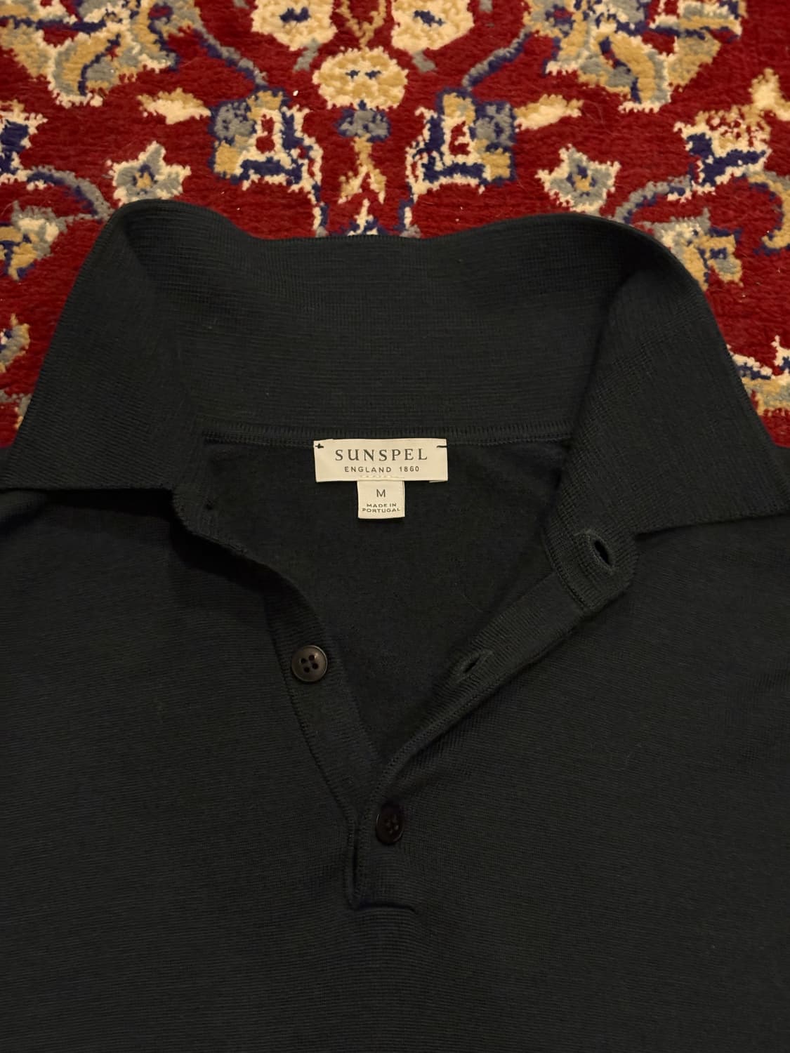 Sunspel 선스펠 다크그린 메리노울 피케셔츠 상품이미지2