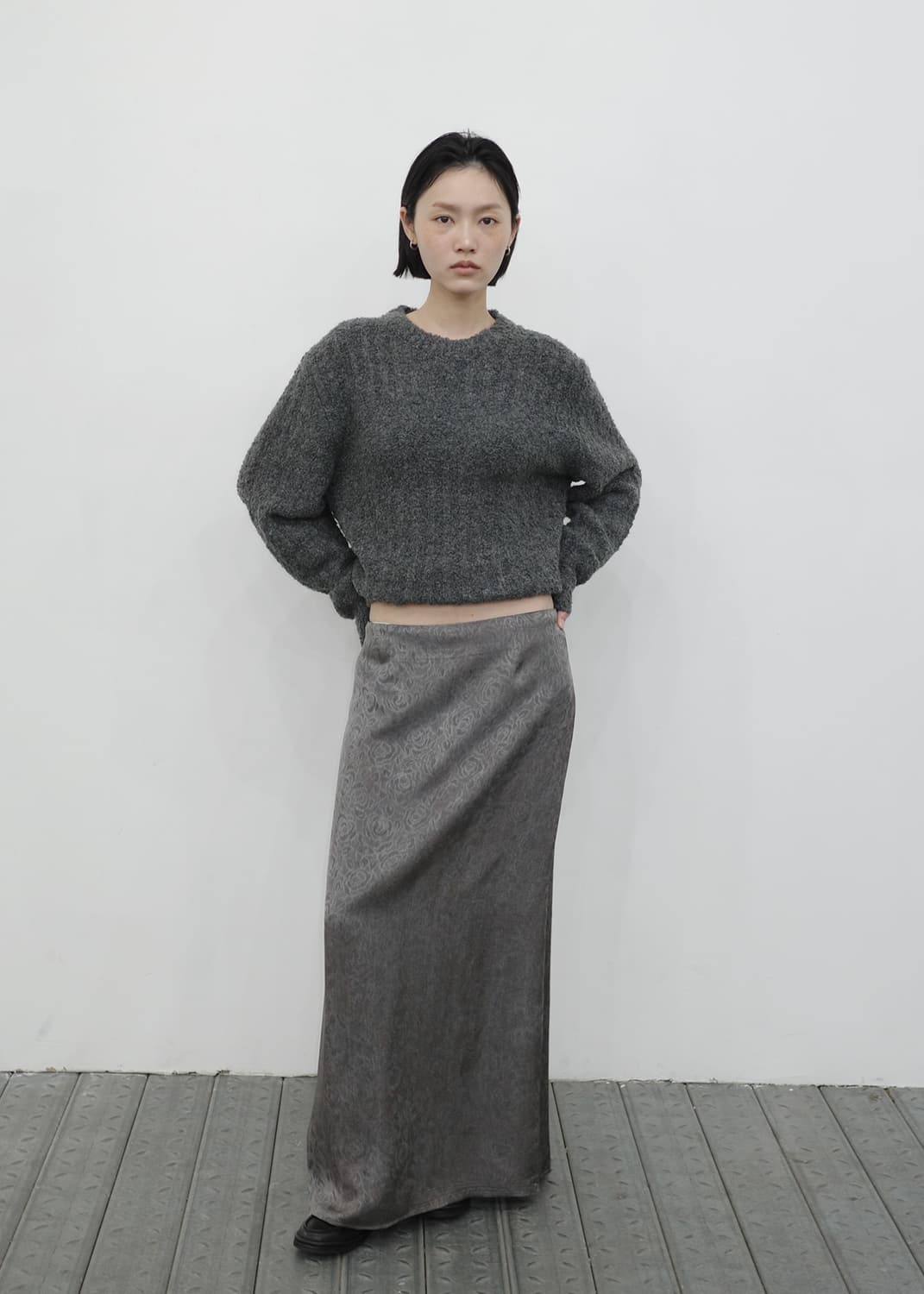 Hwi BOTANIC MAXI SKIRT [GREY] 상품이미지1