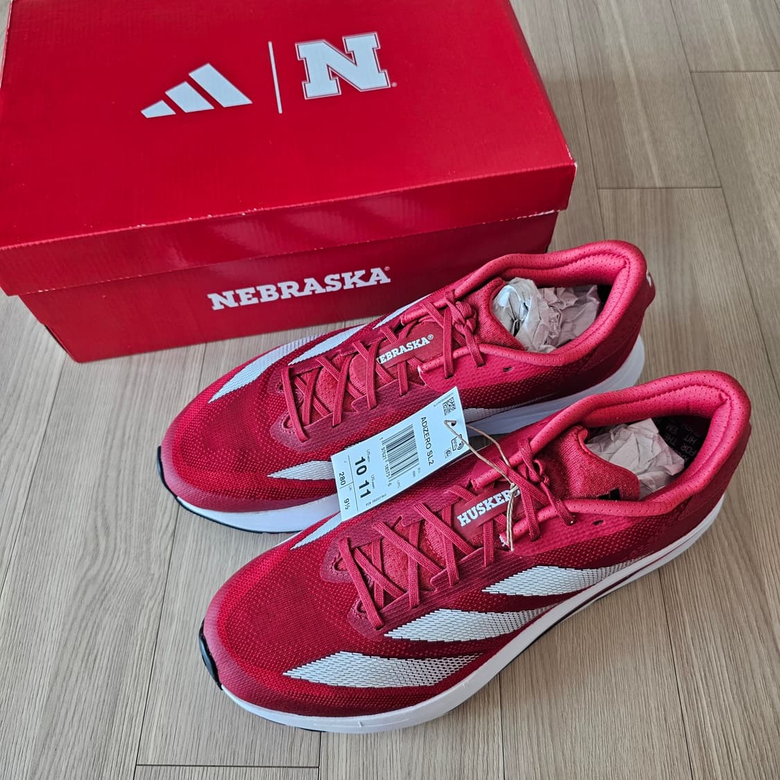 280 새제품 아디다스 아디제로 SL 2 네브라스카 레드 런닝화 러닝화 상품이미지3